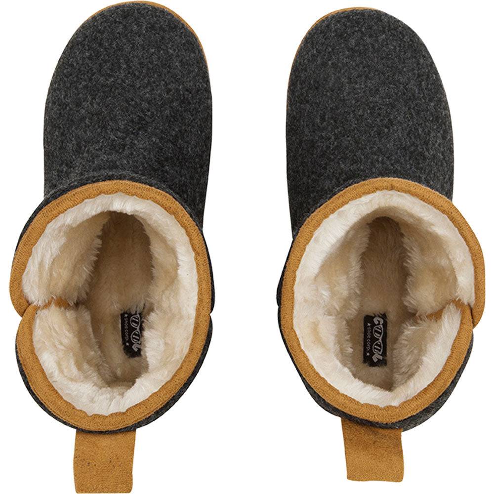 Hausschuh Damen Montana Stiefel Dunkelgrau