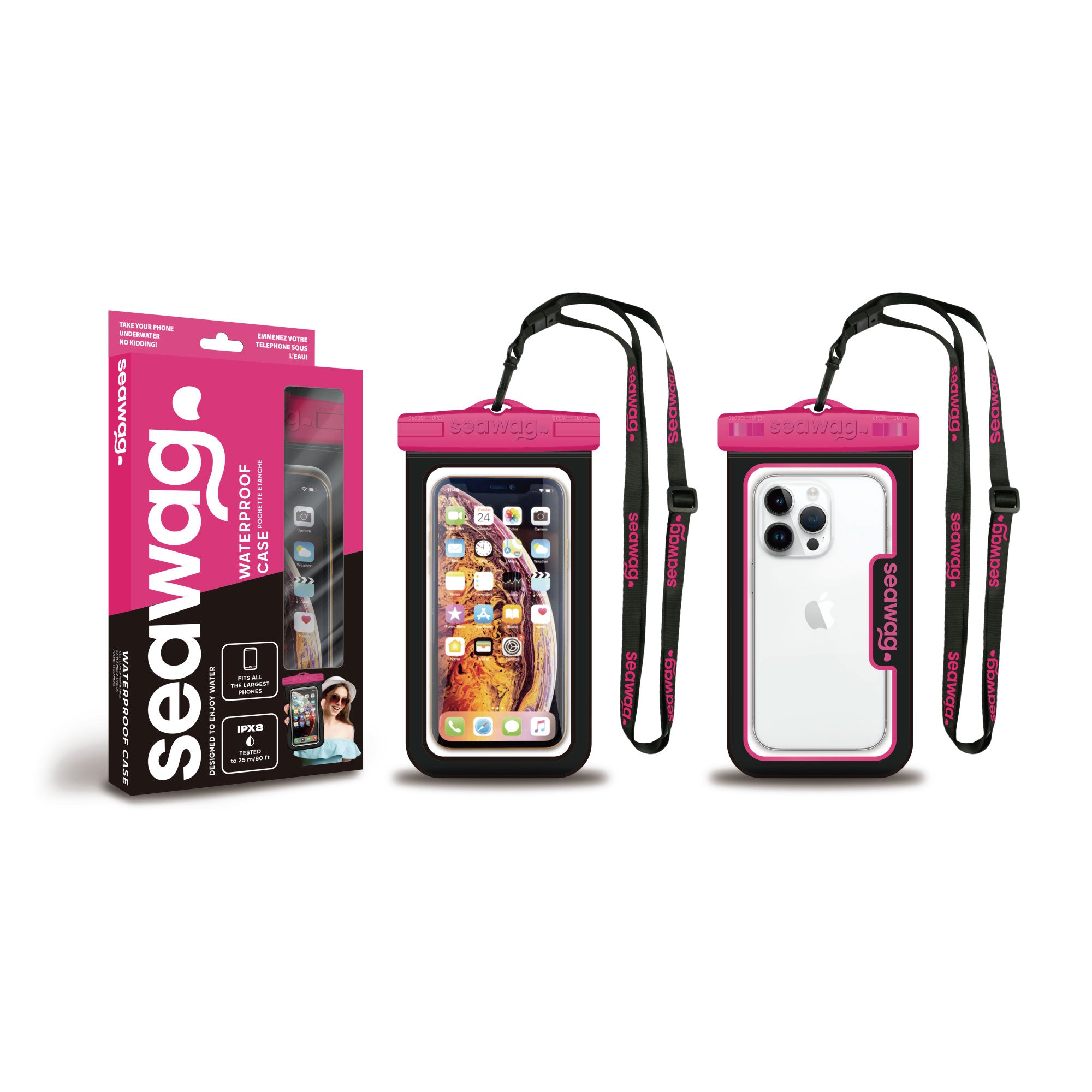 SEAWAG WATERPROOF PHONE CASE <br>BLACK | PINK