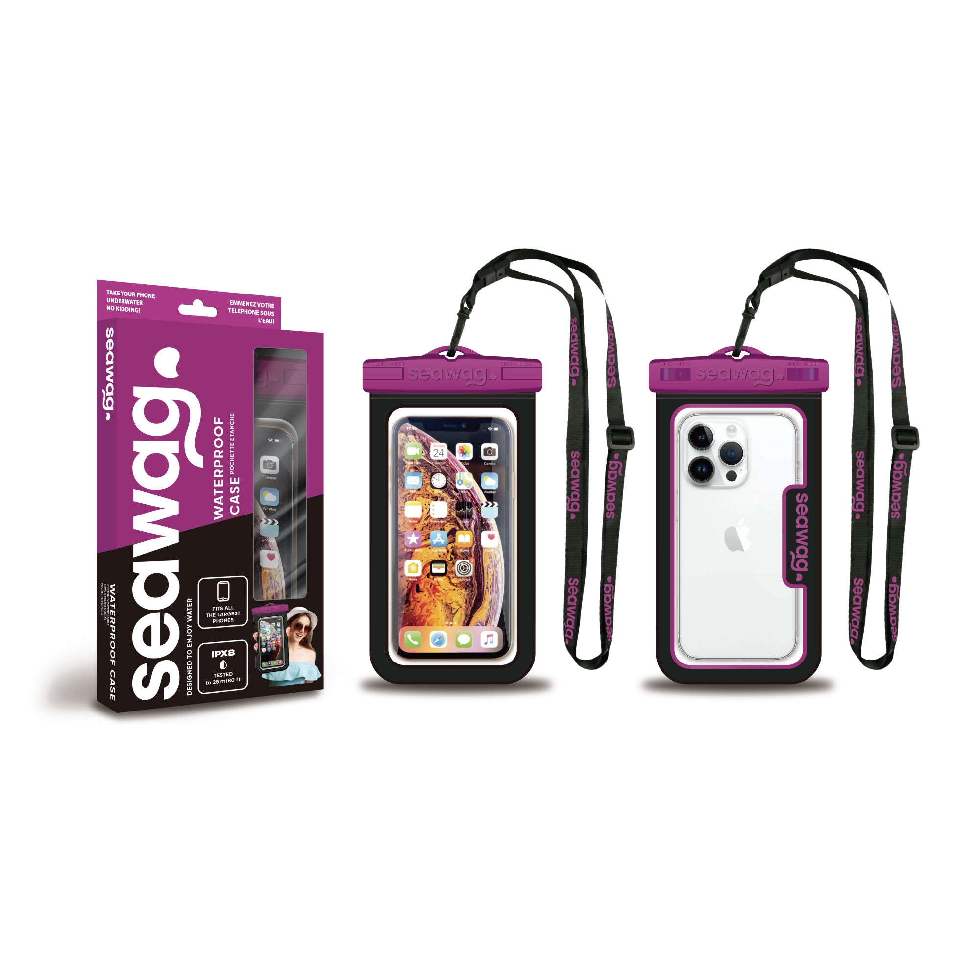 SEAWAG WATERPROOF PHONE CASE <br>BLACK | PURPLE