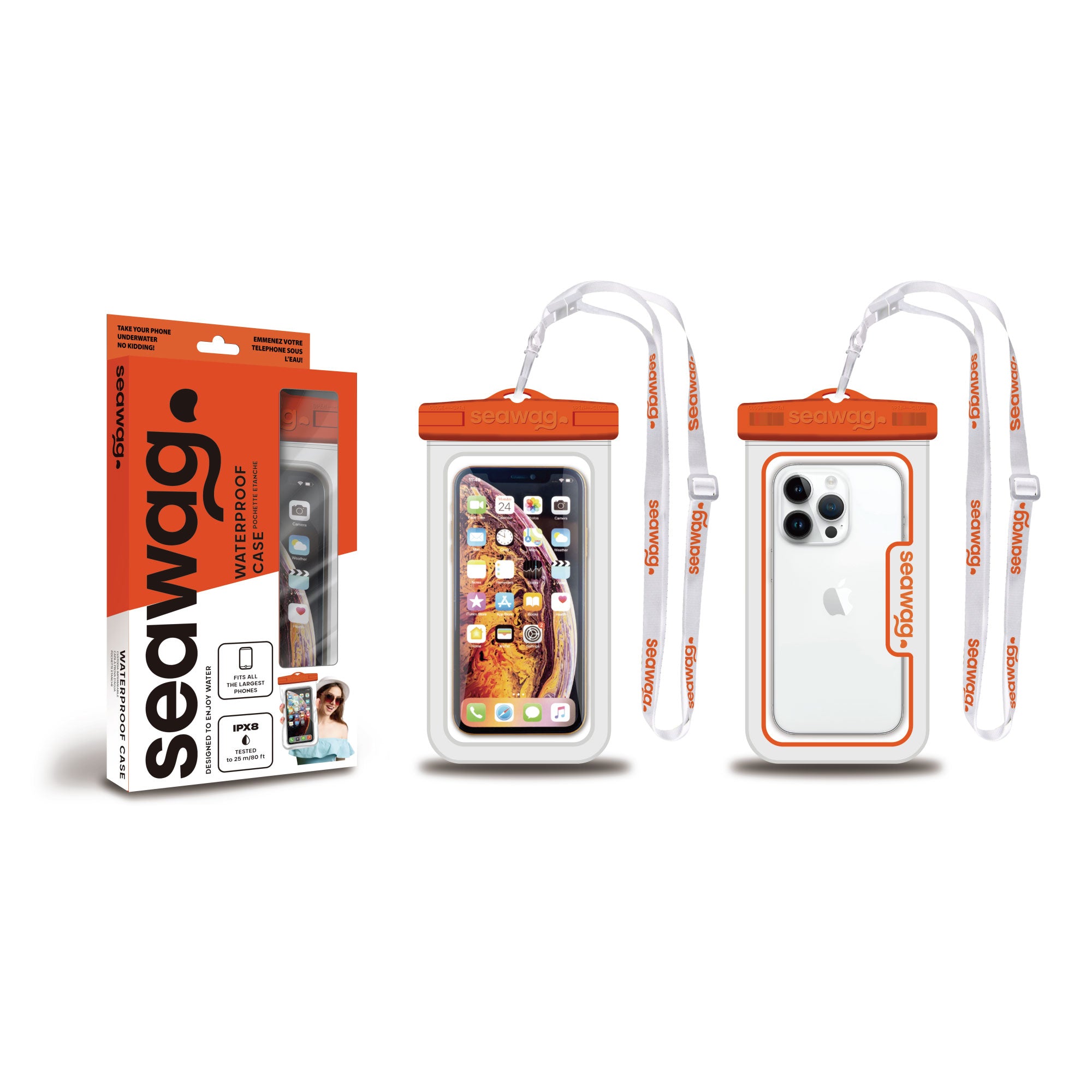 SEAWAG WATERPROOF PHONE CASE <br>WHITE | ORANGE