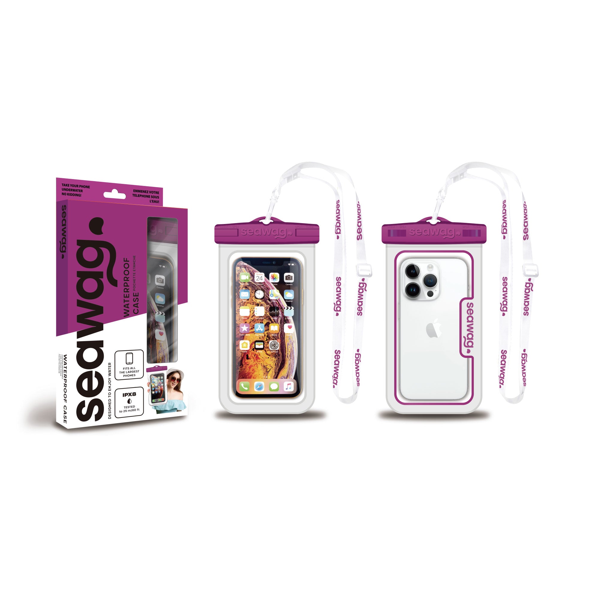 SEAWAG WATERPROOF PHONE CASE <br>WHITE | PURPLE